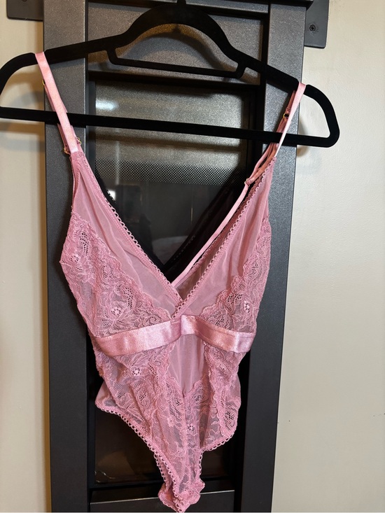PINK Victoria's Secret Other - PINK Victoria’s Secret Blush Pink Lace Teddy Bodysuit XS Tag Removed